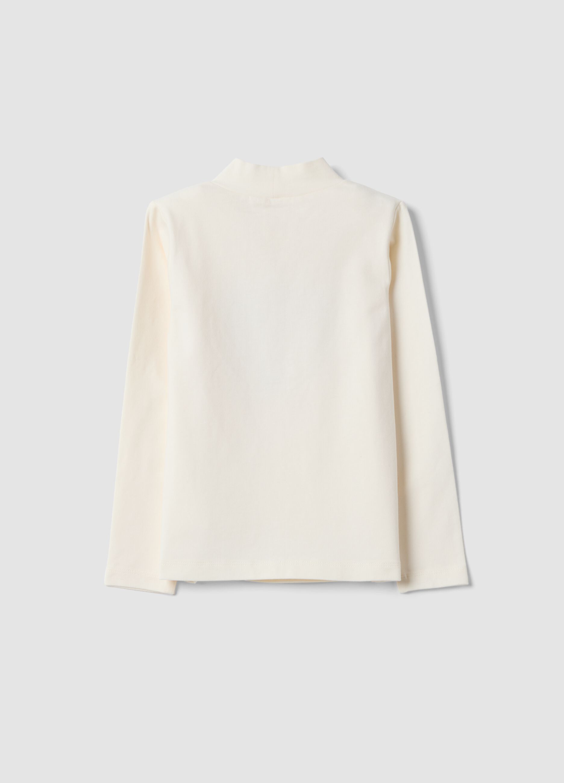 T-shirt bianca in cotone elasticizzato con stampa Minnie