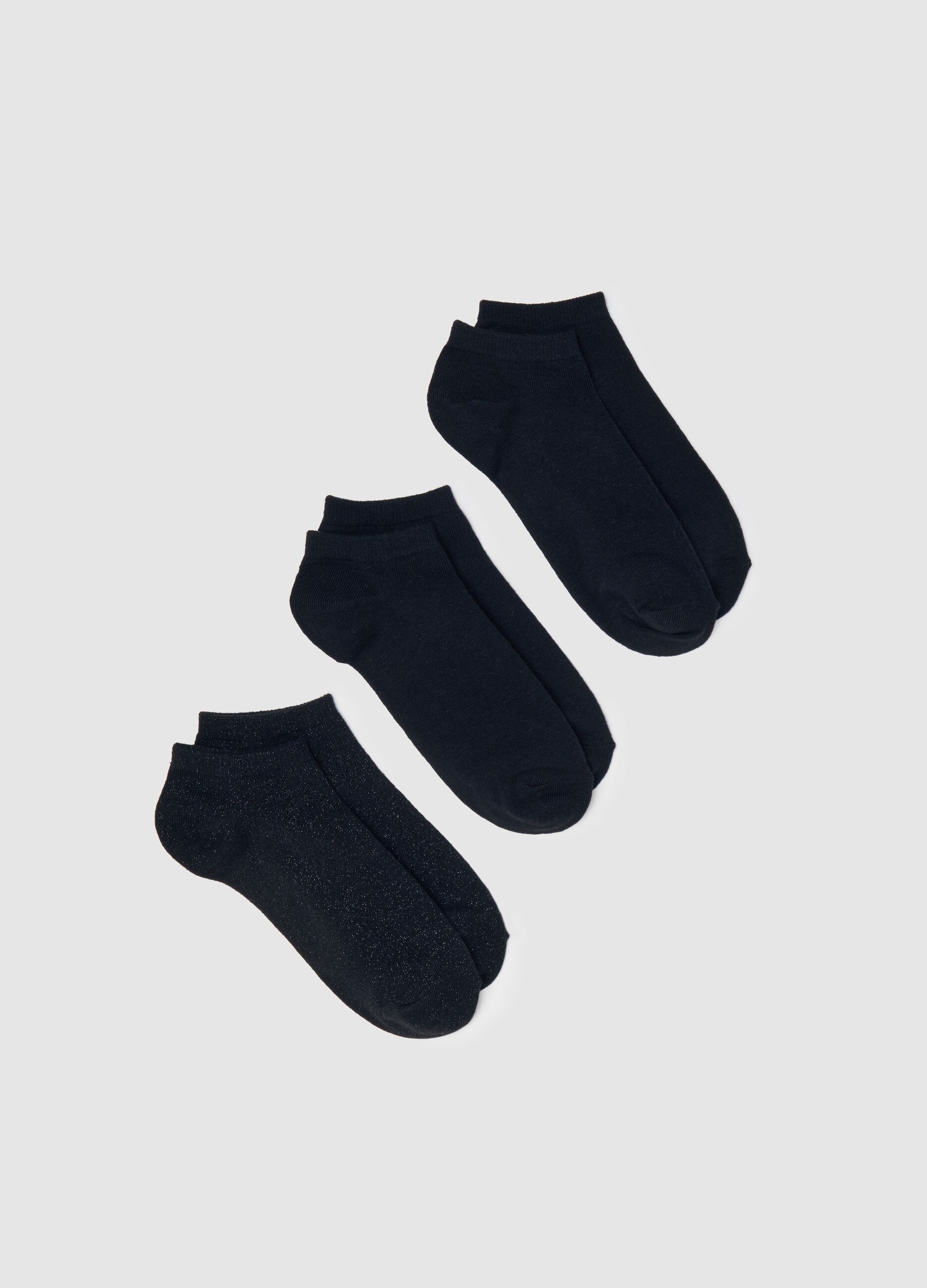 Three-pair pack stretch sneaker liners