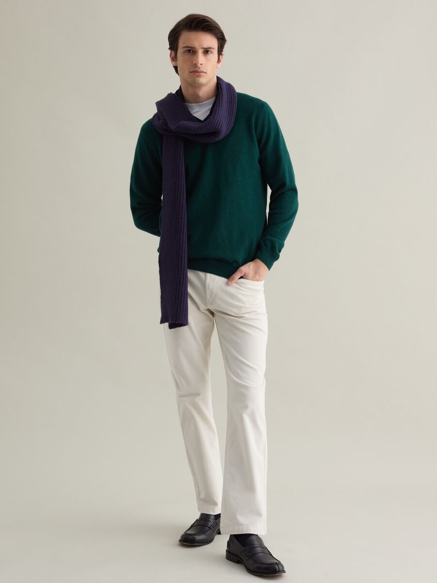 Pullover with V neck in lambswool_1
