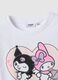 T-shirt in cotone elasticizzato bianca da bambina con Kuromi_3