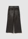 Girls' grey cotton cargo jeans with relaxed fit_4