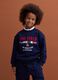Blue oversized sweatshirt in pure organic cotton with print_0