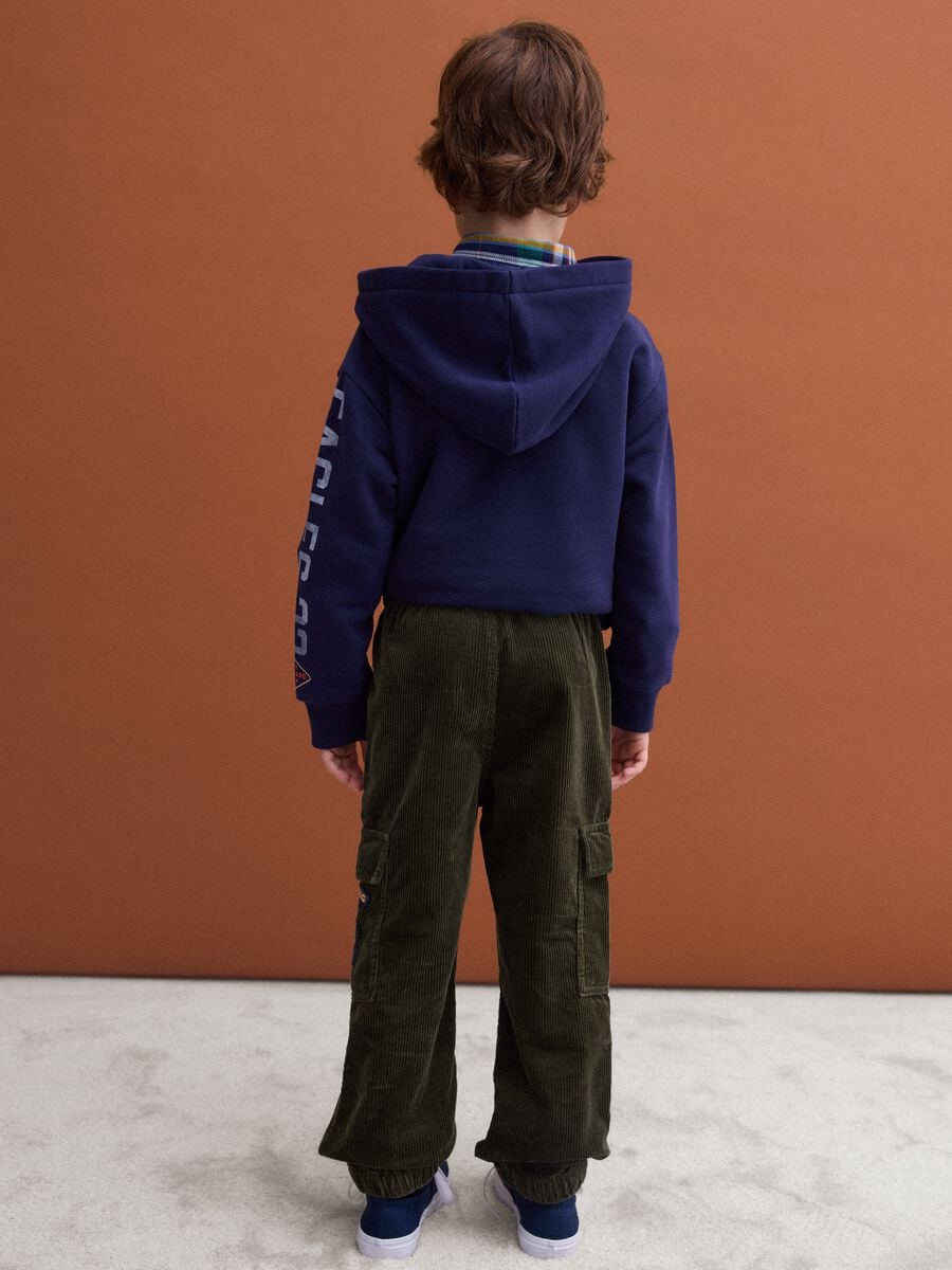 Jogger cargo verdi in puro cotone relaxed fit_2