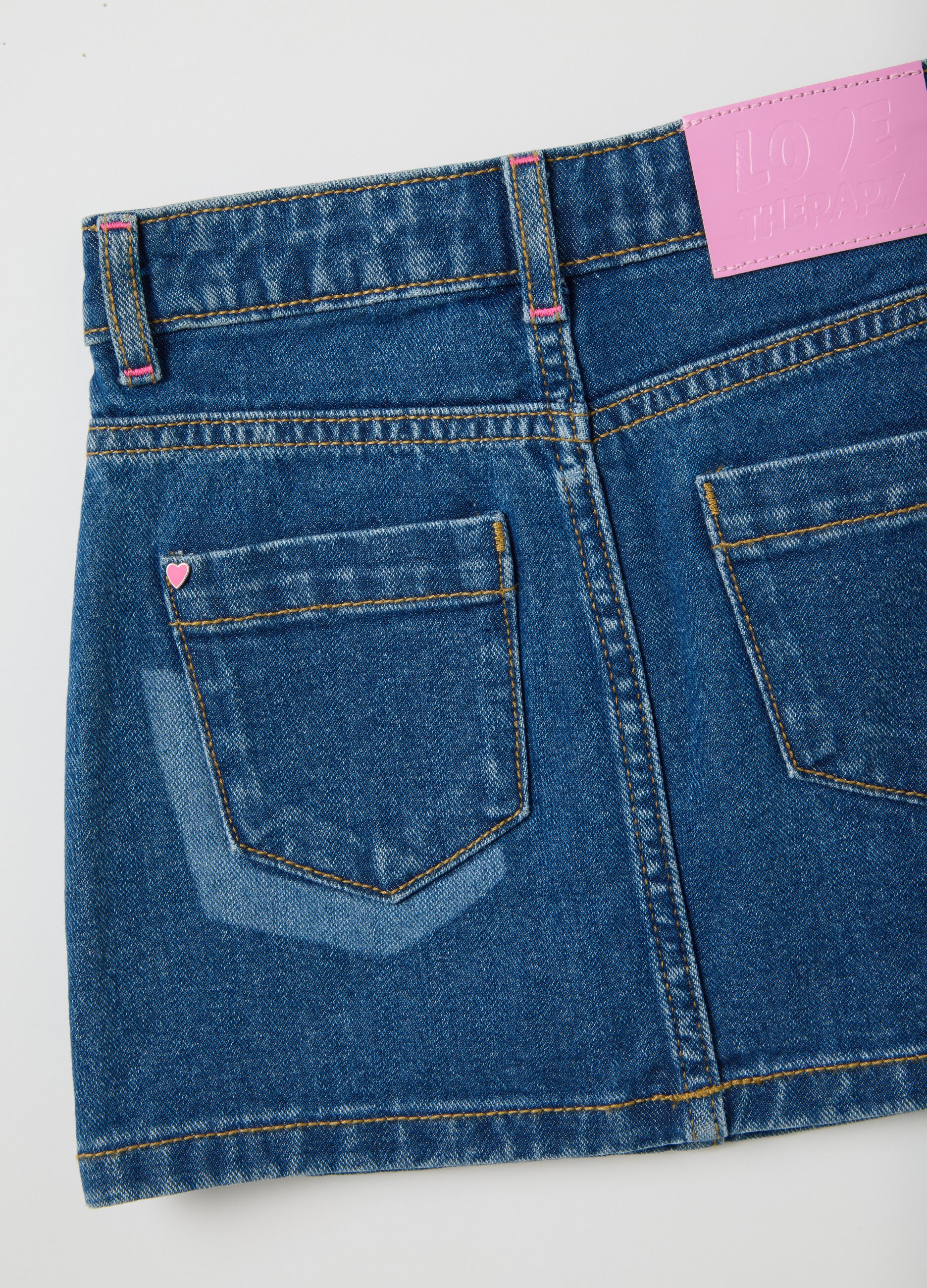 Girls' Pure Cotton Denim Skirt Regular Fit