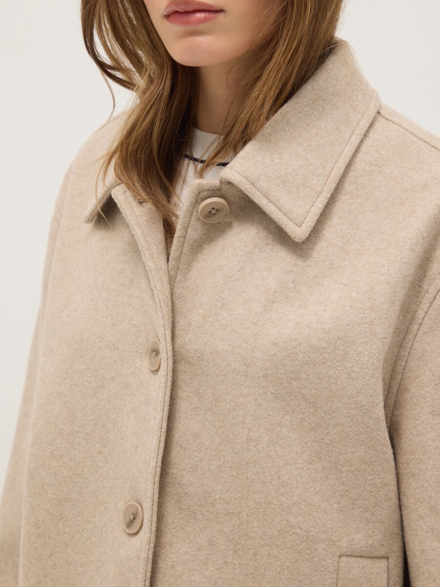 Beige short coat regular fit with buttons_3