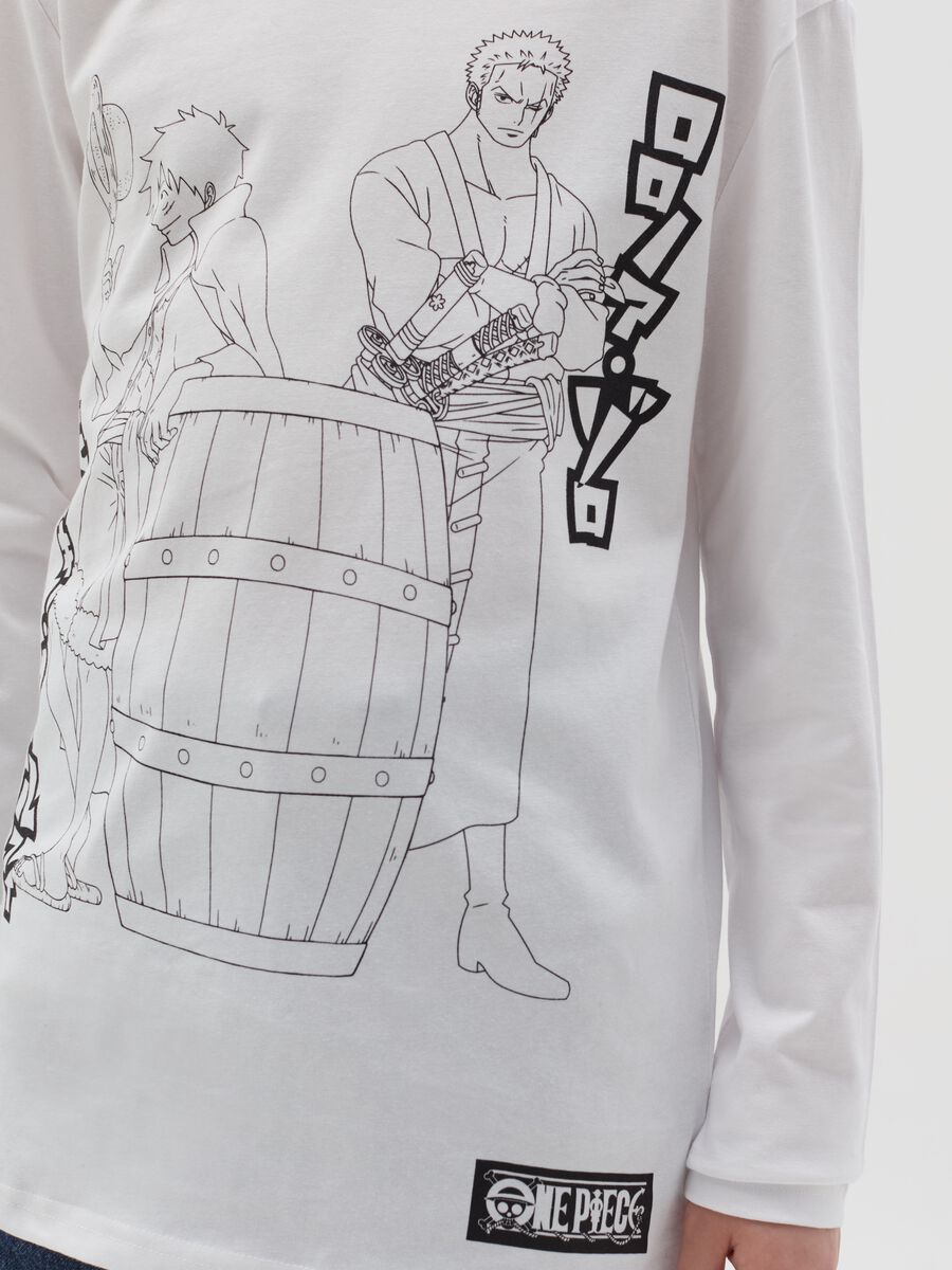 Long-sleeved T-shirt with One Piece print_1