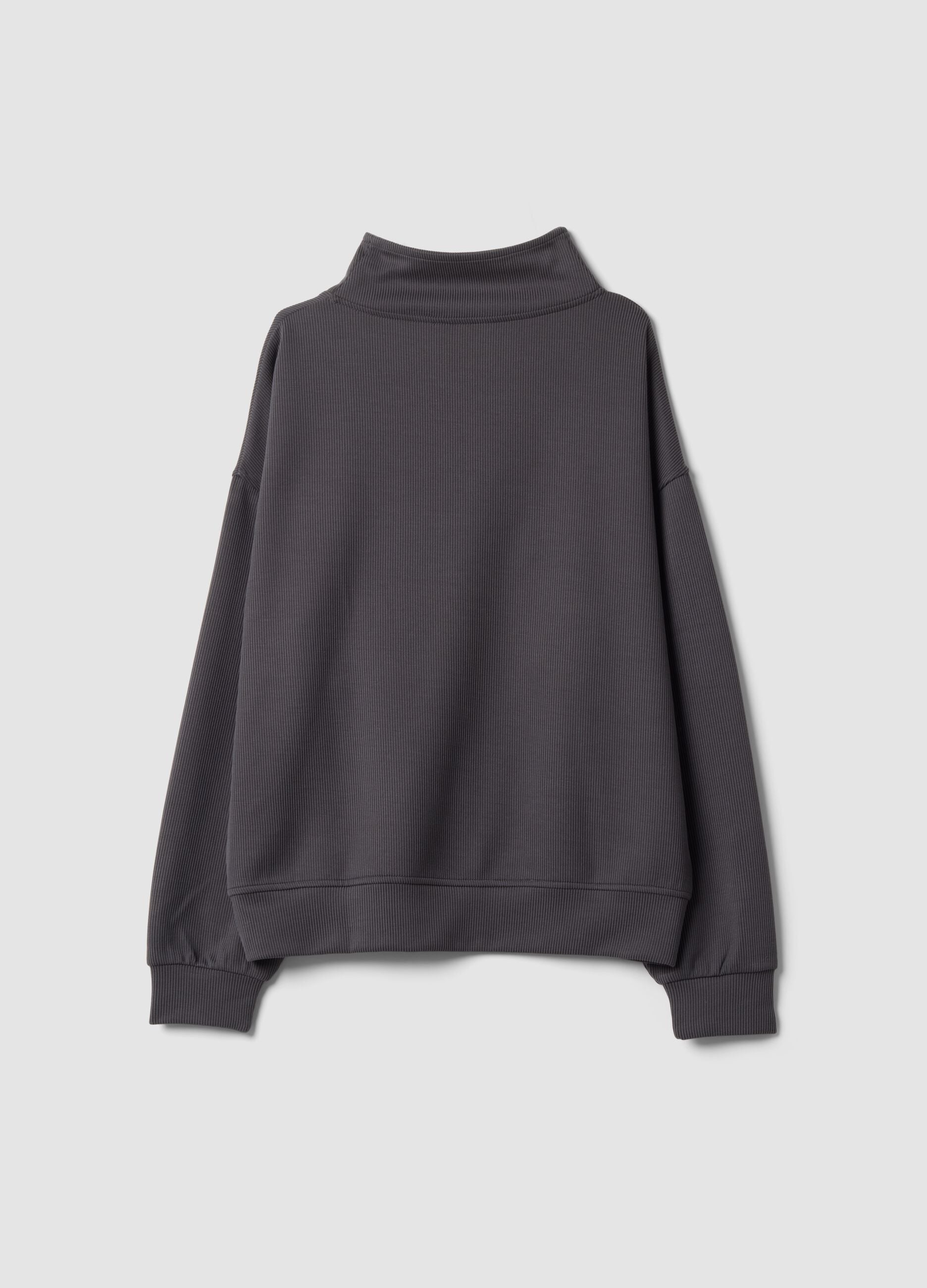 Grey stretch modal crew-neck sweatshirt ALTAVIA STUDIO