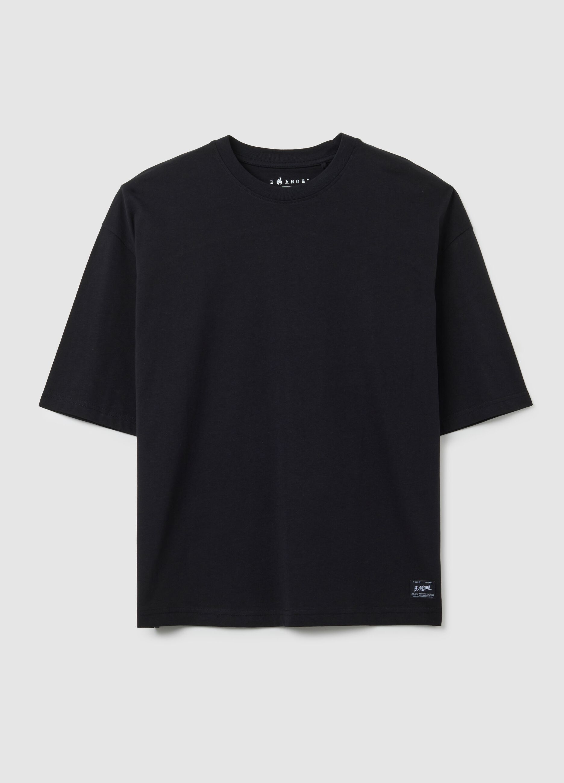 Black pure cotton boxy fit T-shirt
