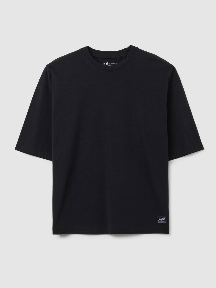 T-shirt in puro cotone nero boxy fit_0
