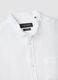 White pure linen shirt with band collar_1
