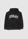 Children's black pure cotton hooded sweatshirt_0