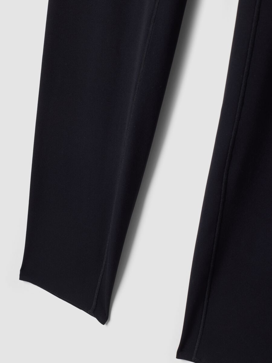 Leggings slim neri in tessuto elasticizzato a vita regular ALTAVIA STUDIO_8