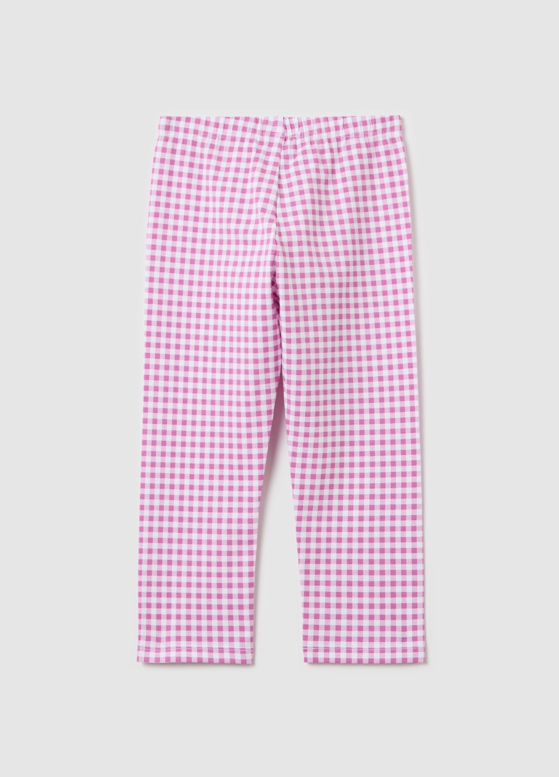 Three-quarter leggings in stretch cotton