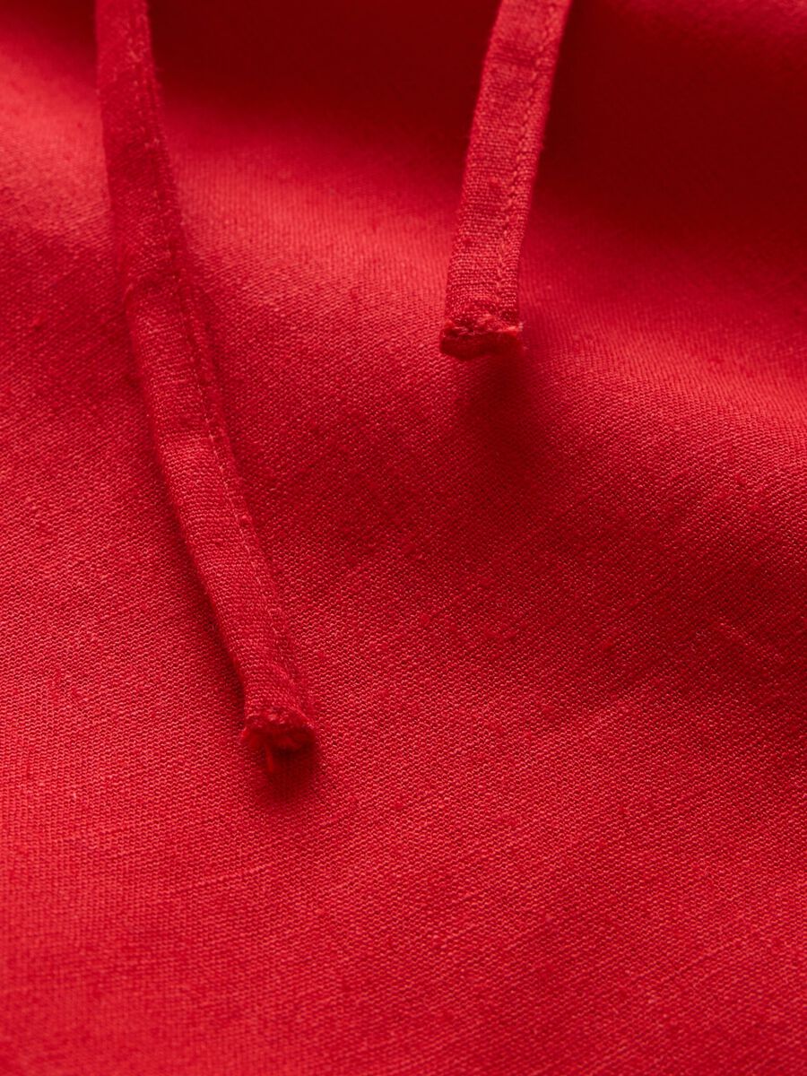 Gonna lunga rossa in lino e viscosa_4