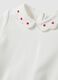 Body in puro cotone bianco da neonata con colletto ruffle decorato_2