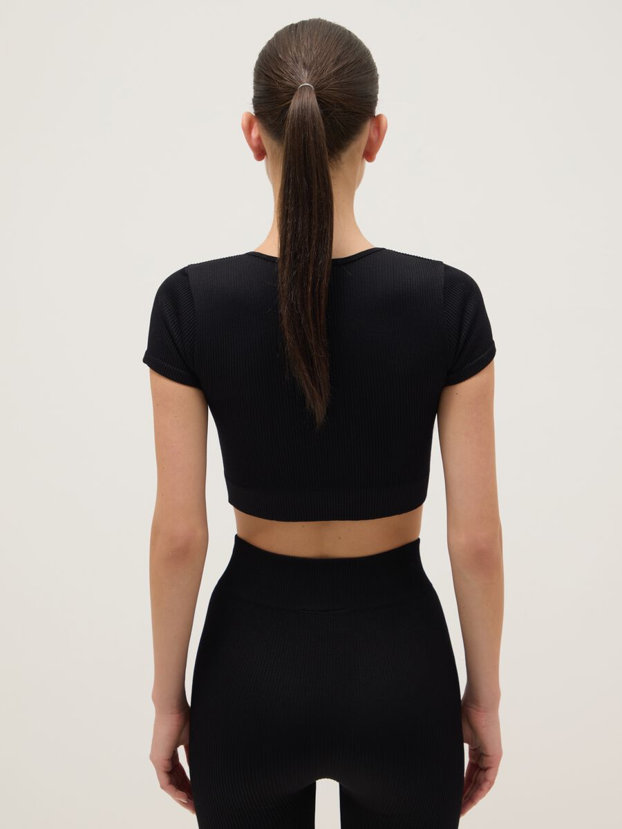 Black Boxy Fit Short Sleeve Sports T-shirt_2