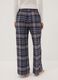 Blue checked pure viscose pyjama trousers_3