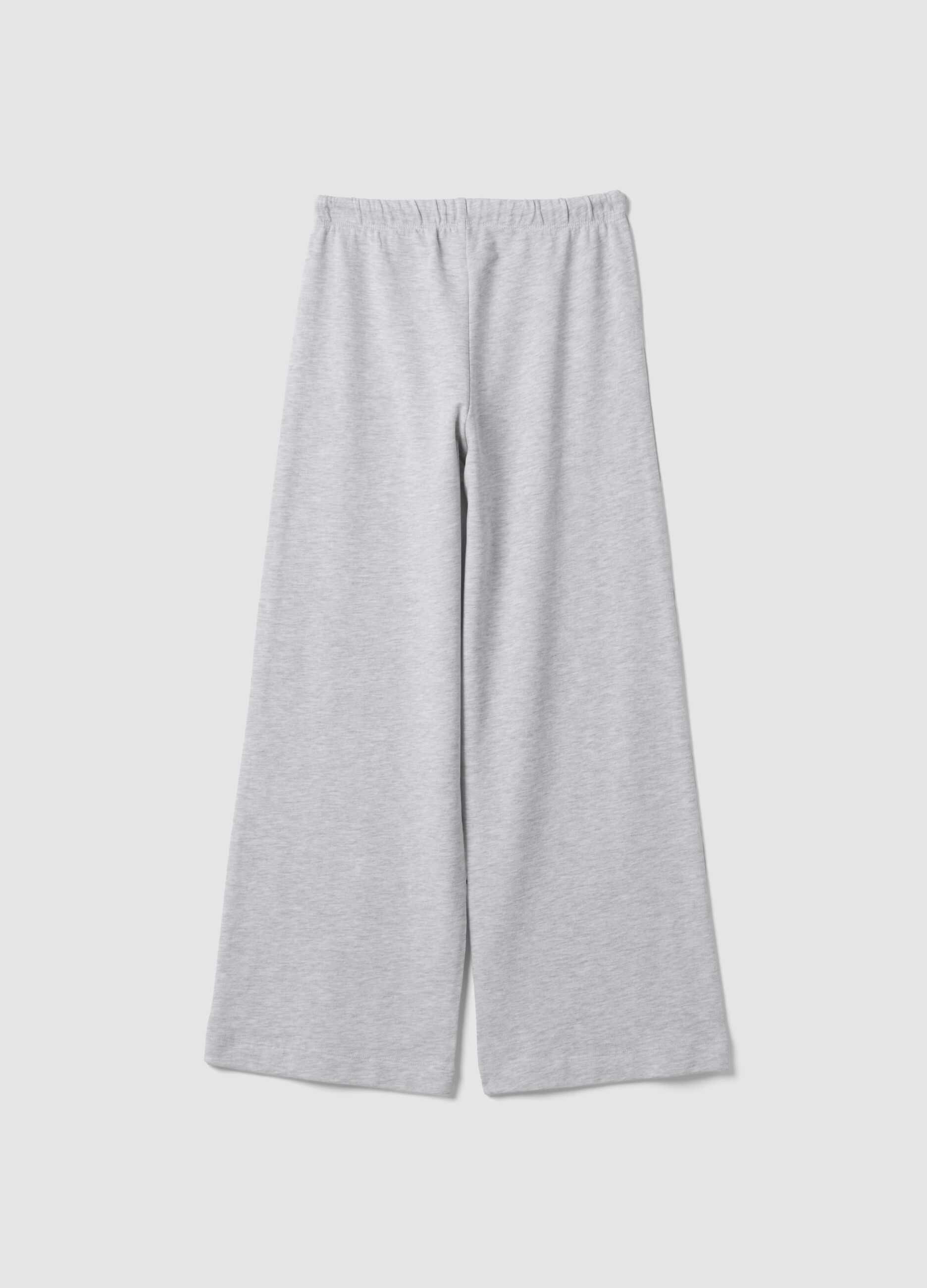 Grey cotton and viscose blend culotte-fit joggers for girls