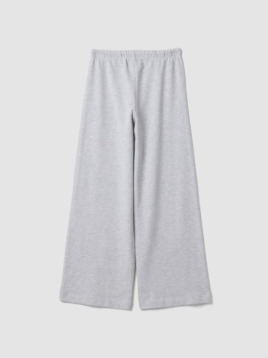 Pantaloni jogger grigi in misto cotone e viscosa culotte fit per ragazza_5