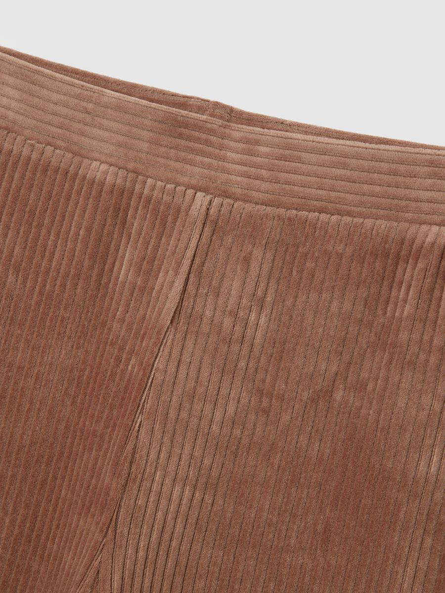 Pantaloni in cotone elasticizzato marroni wide leg_5