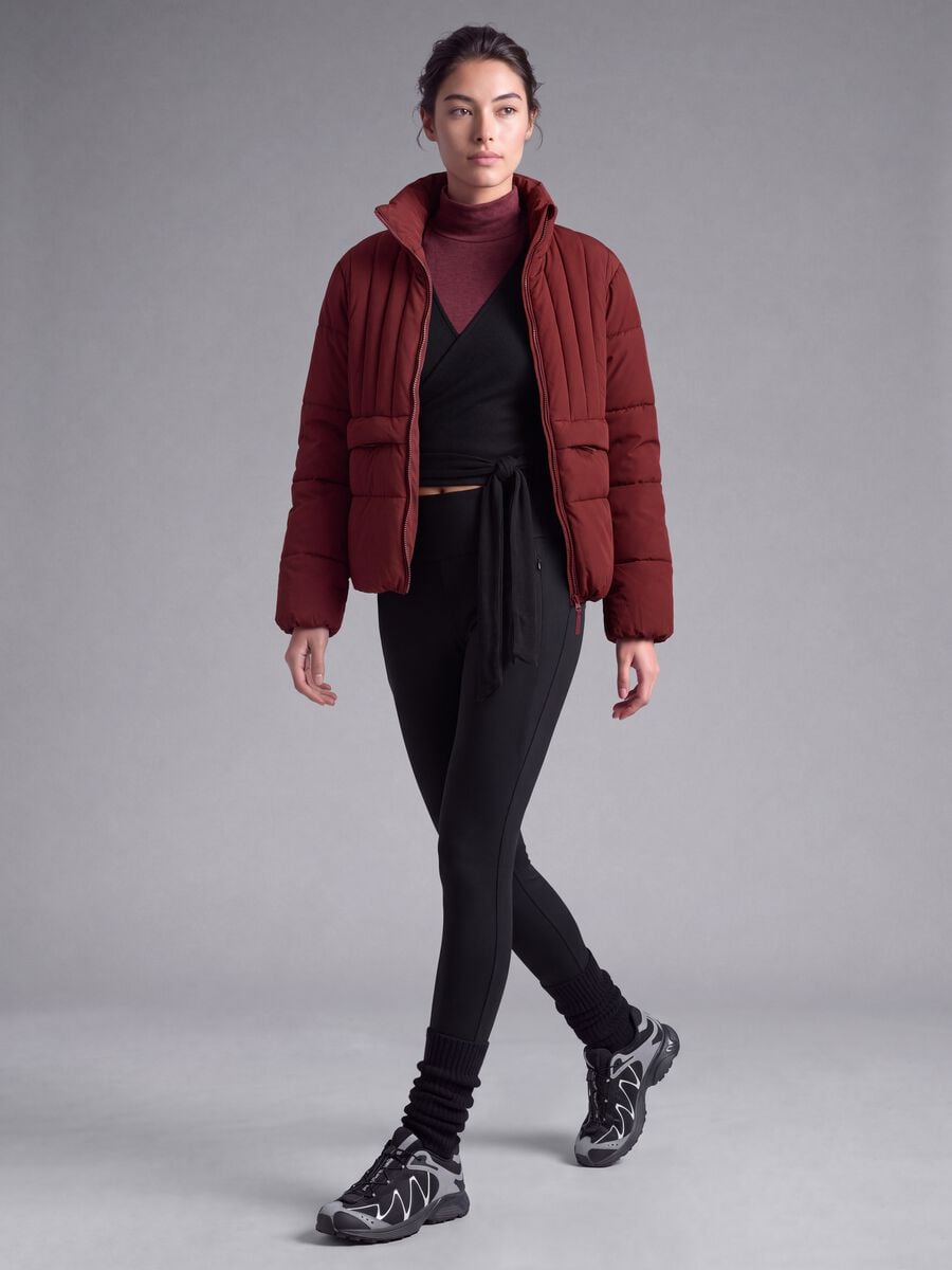 Leggings nero in tessuto elasticizzato con tasche zip ALTAVIA STUDIO_0