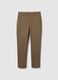 Brown stretch cotton regular fit trousers_4