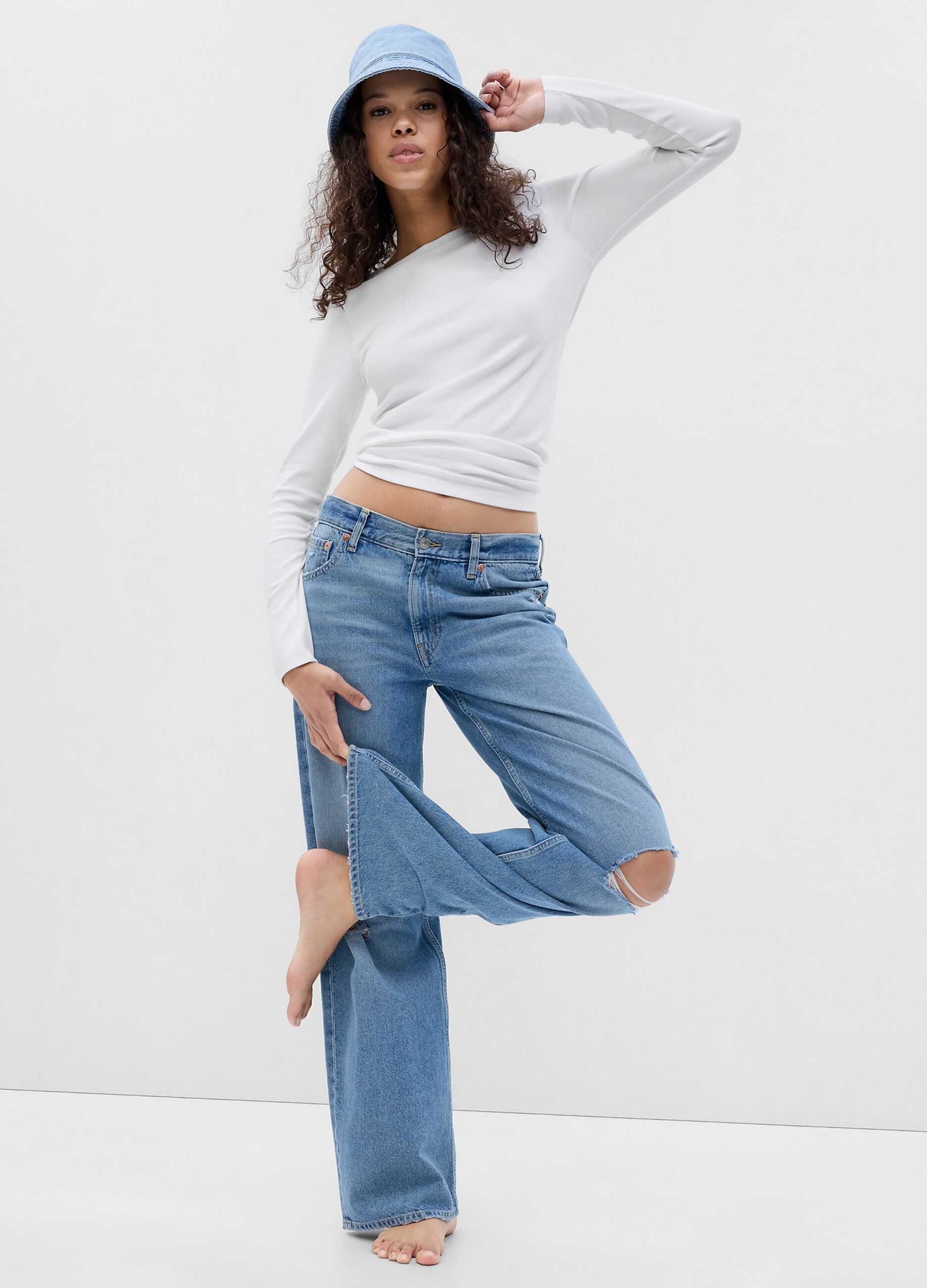 Long-sleeved T-shirt in cotton and modal