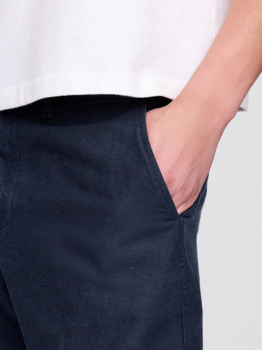 Blue Linen and Cotton Shorts by Gap_4