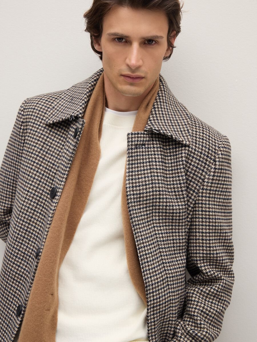 Cappotto lungo a quadri multicolor regular fit_3