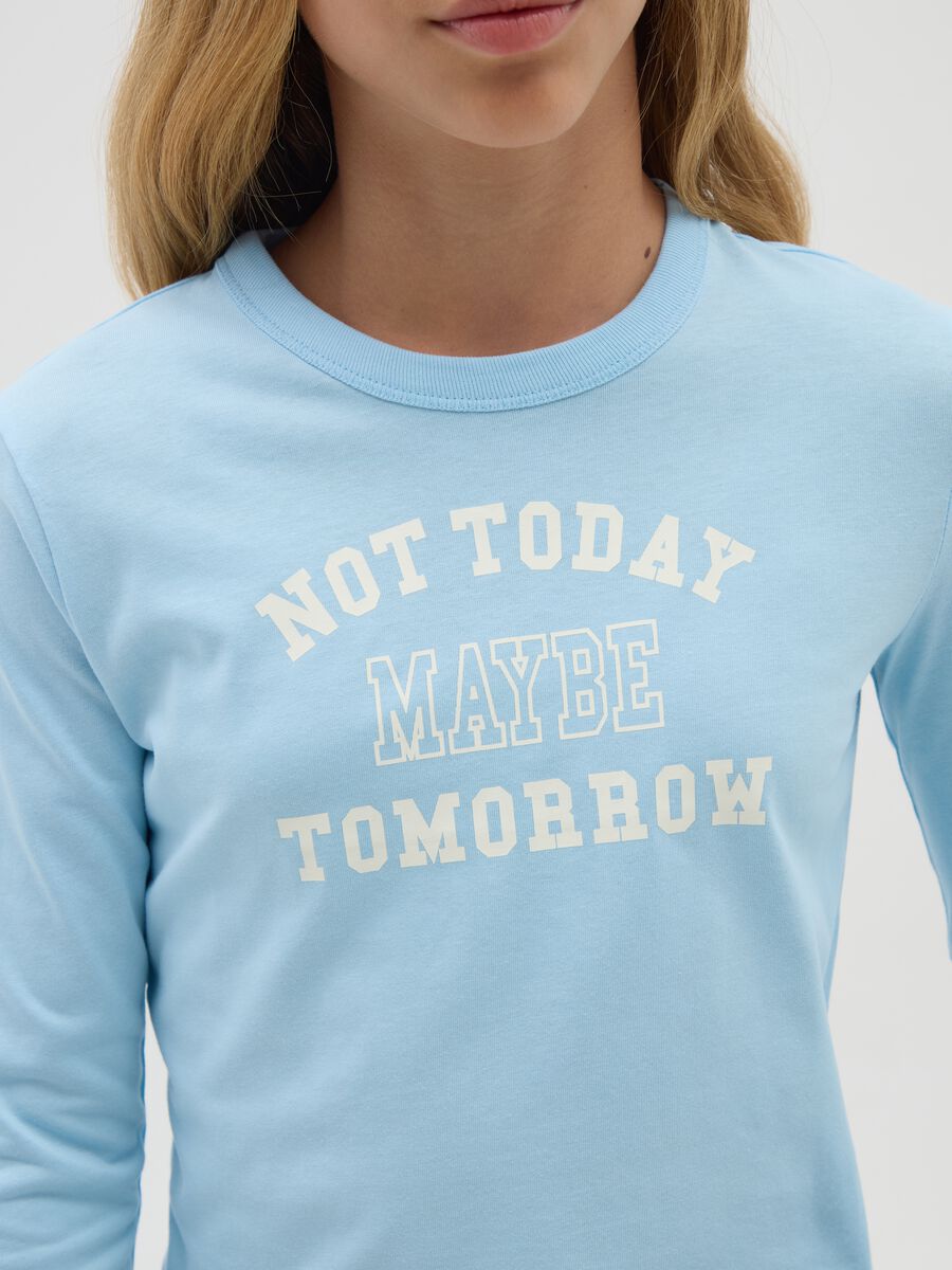 Girls' Blue Long-Sleeved Top in Pure Cotton_2