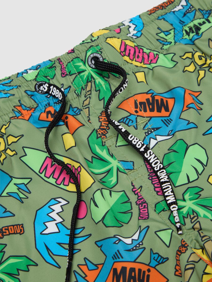 Children's multicolour regular fit swimwear with elastic waistband_2