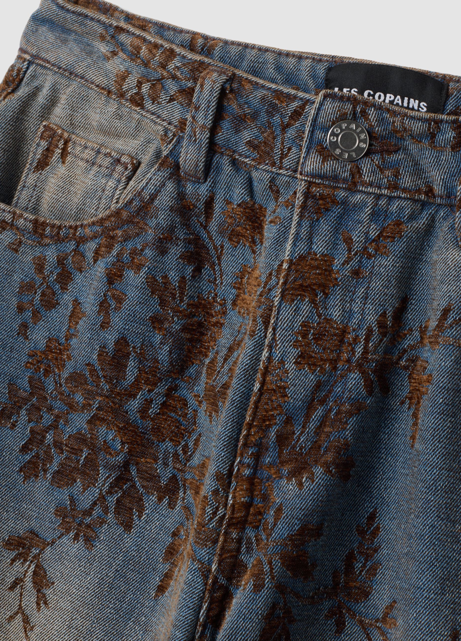 Blue wide-leg jeans in a cotton, viscose and lyocell blend