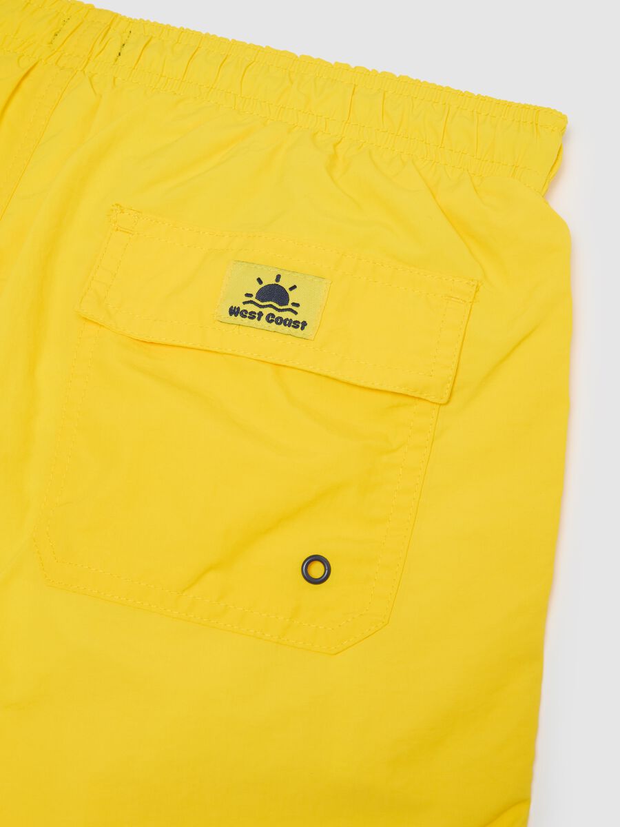 Men's Yellow Regular Fit Swim Shorts_1