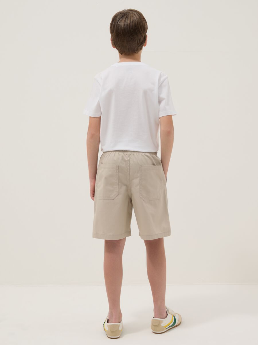 Bermuda beige in puro cotone da ragazzo regular fit_1