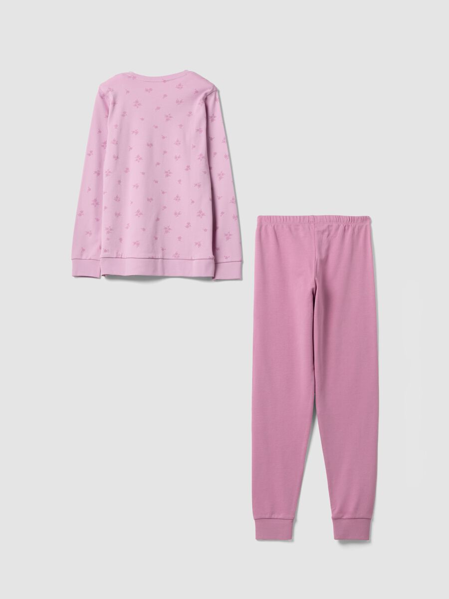 Pink pure organic cotton printed pyjamas for girls_1