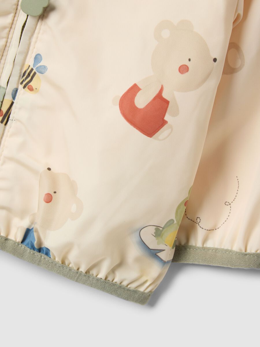 Giacca in cotone beige regular fit con cappuccio per bimbo_3