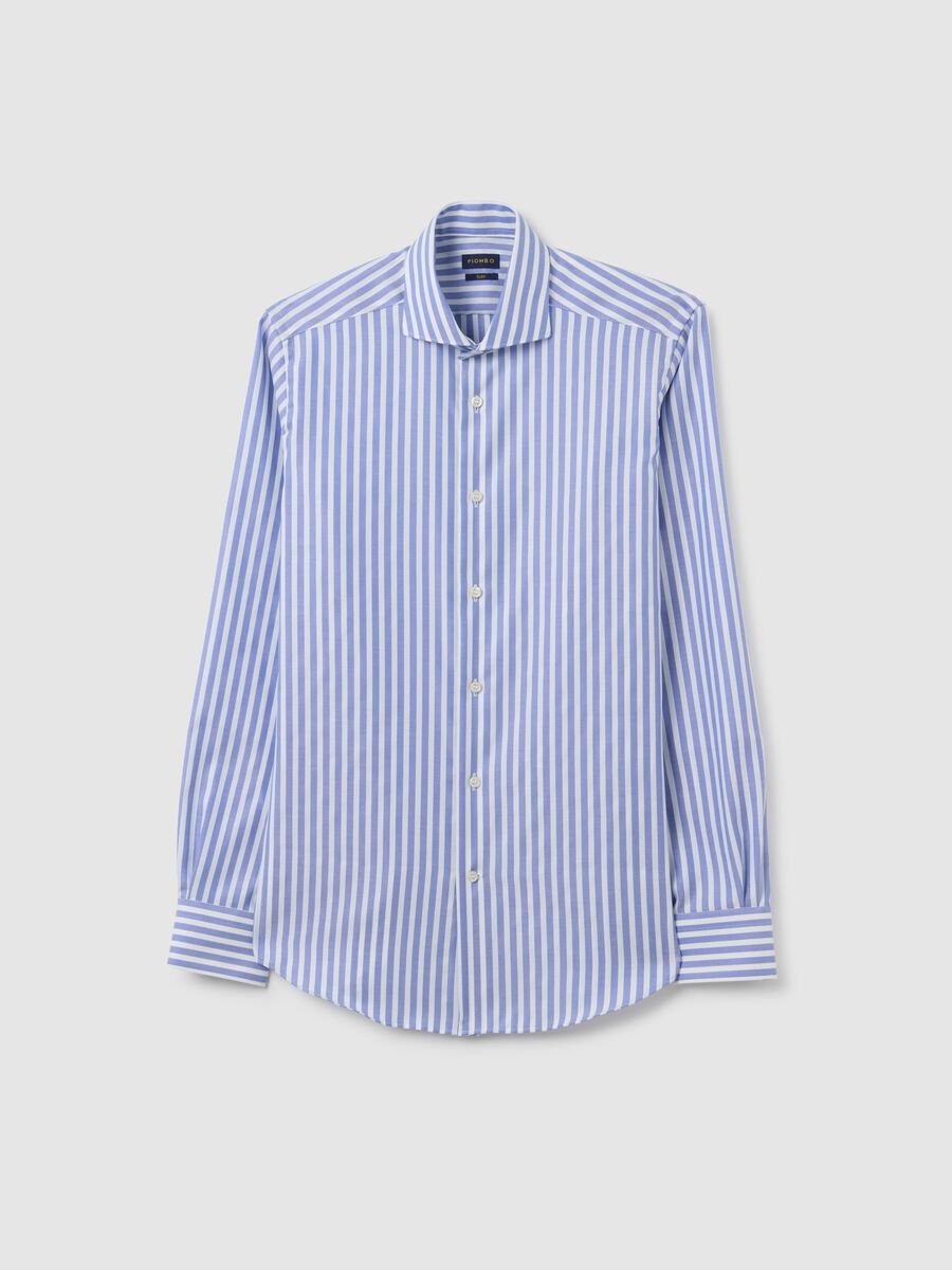 Camicia in puro cotone a righe slim fit_5