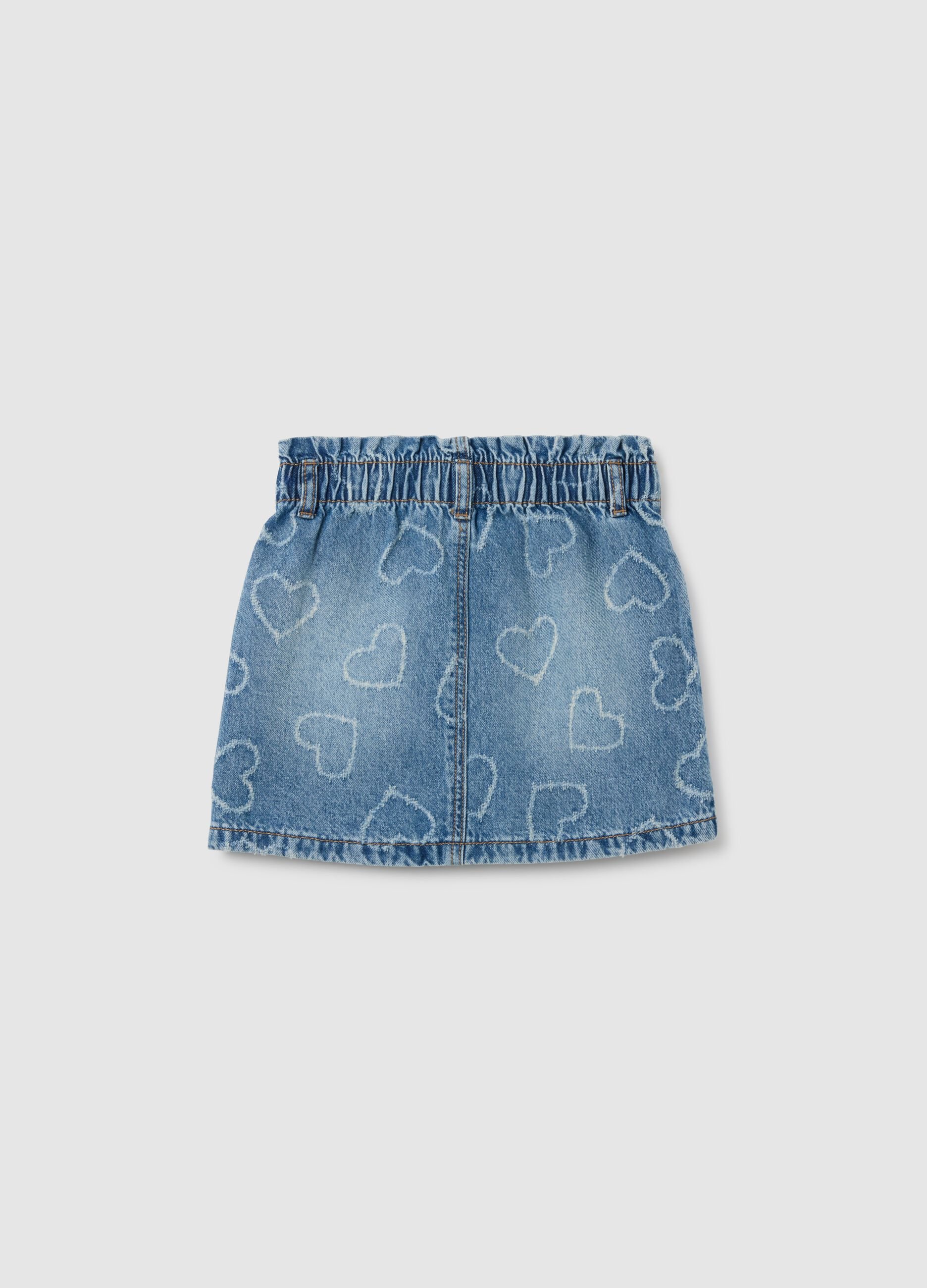 Girls' regular fit blue denim skirt