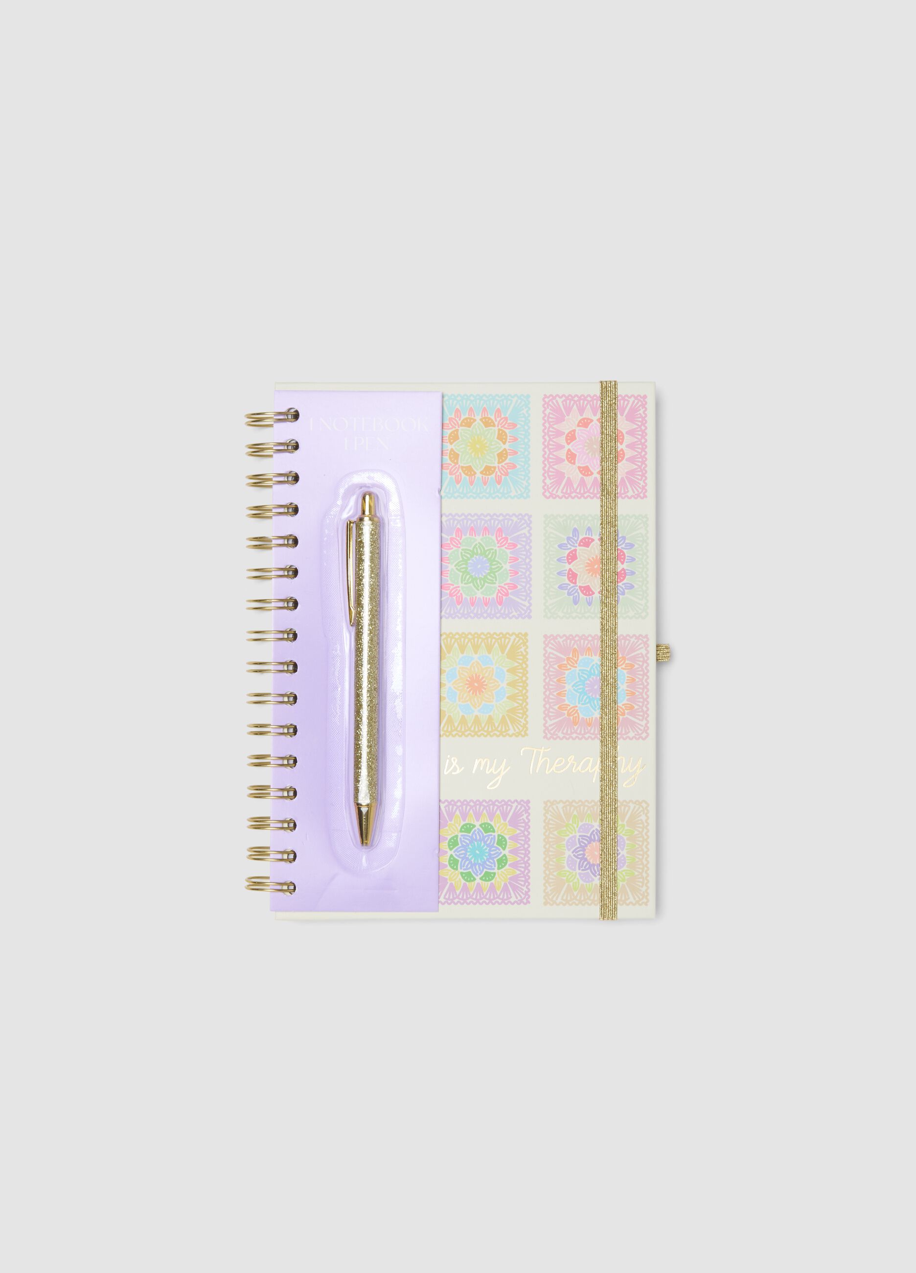 Multicolour notebook with glitter pen