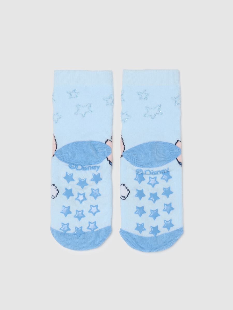 Calze antiscivolo da bambina in misto cotone azzurre con fantasia Disney_1