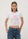 White stretch cotton T-shirt with Sakura print, regular fit_2