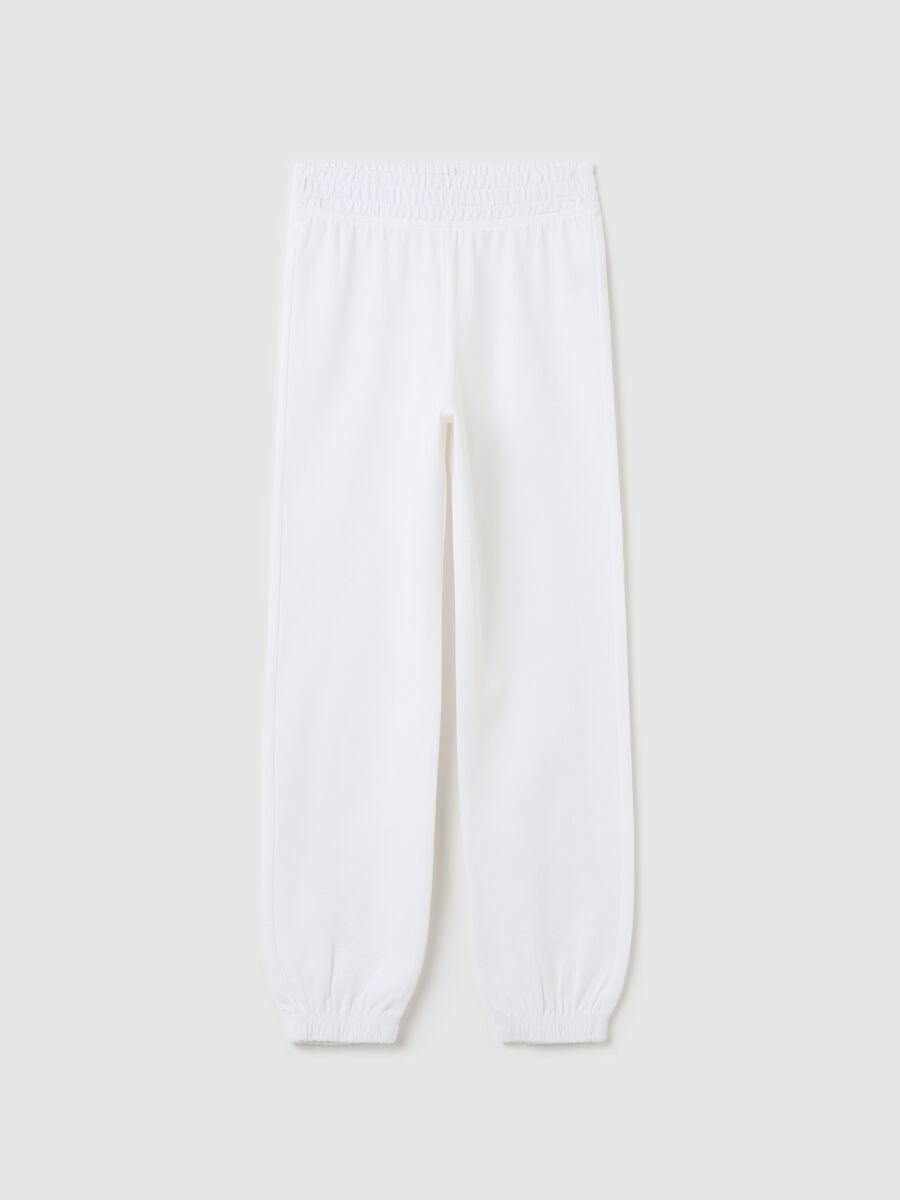 Cotton joggers with elasticated trims_0