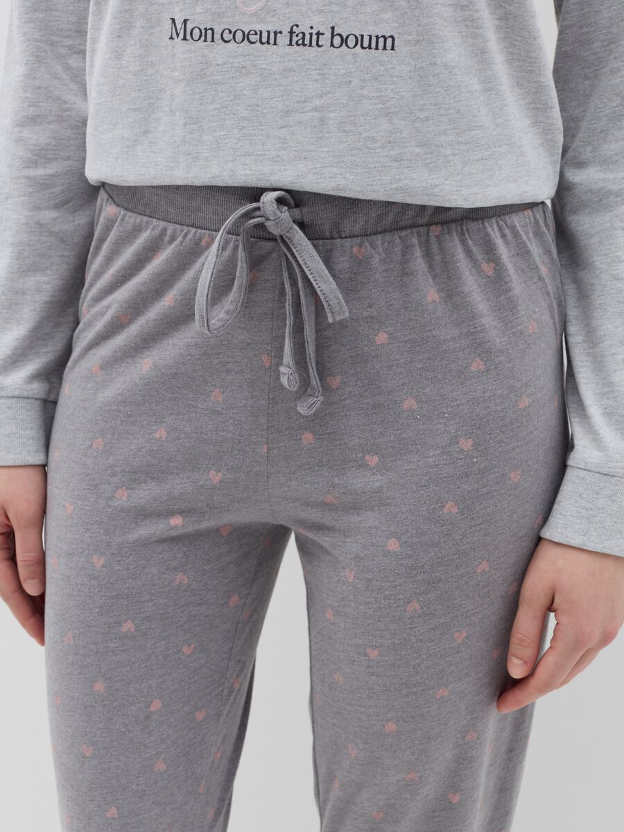 Pyjamas with drawstring and hearts print_2