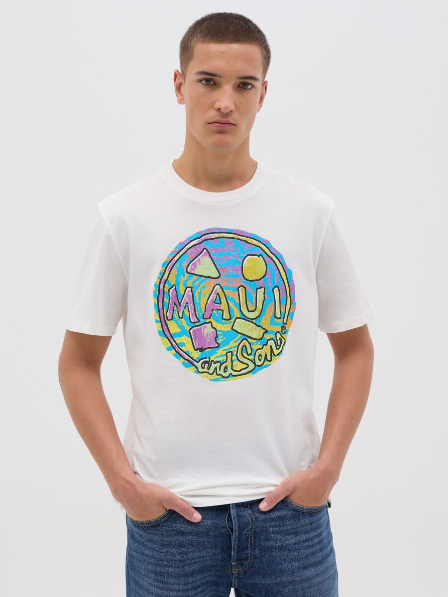 White T-shirt with Maui and Sons logo_0