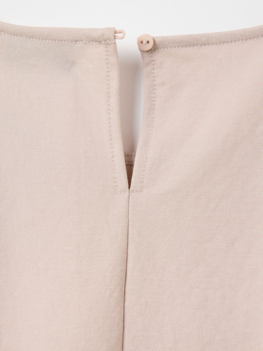Women's cropped waist top in beige viscose blend with regular fit_5
