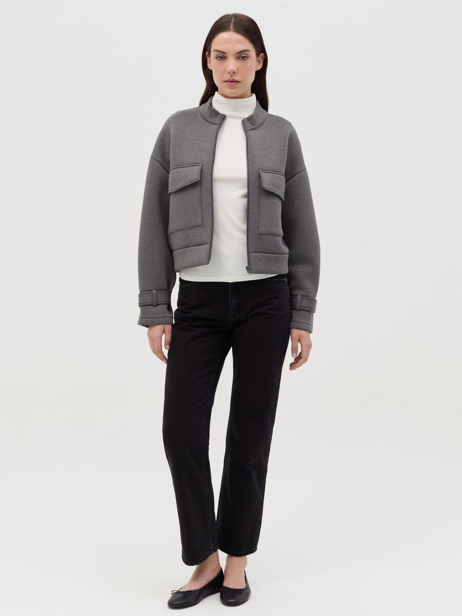 Bomber jacket with mock neck_1