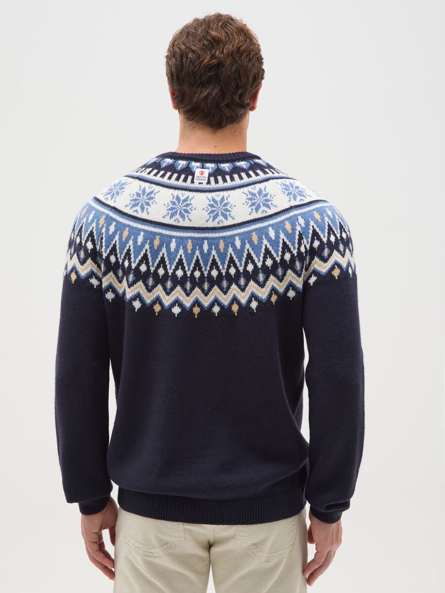 Save the Children Christmas Jumper with Blue Jacquard Pattern_2