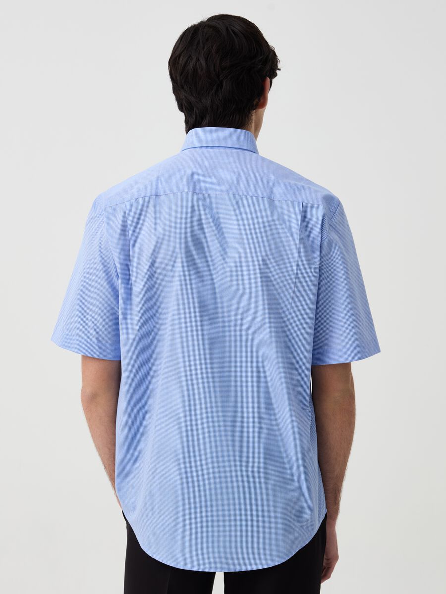 Micro check shirt in short sleeves_1