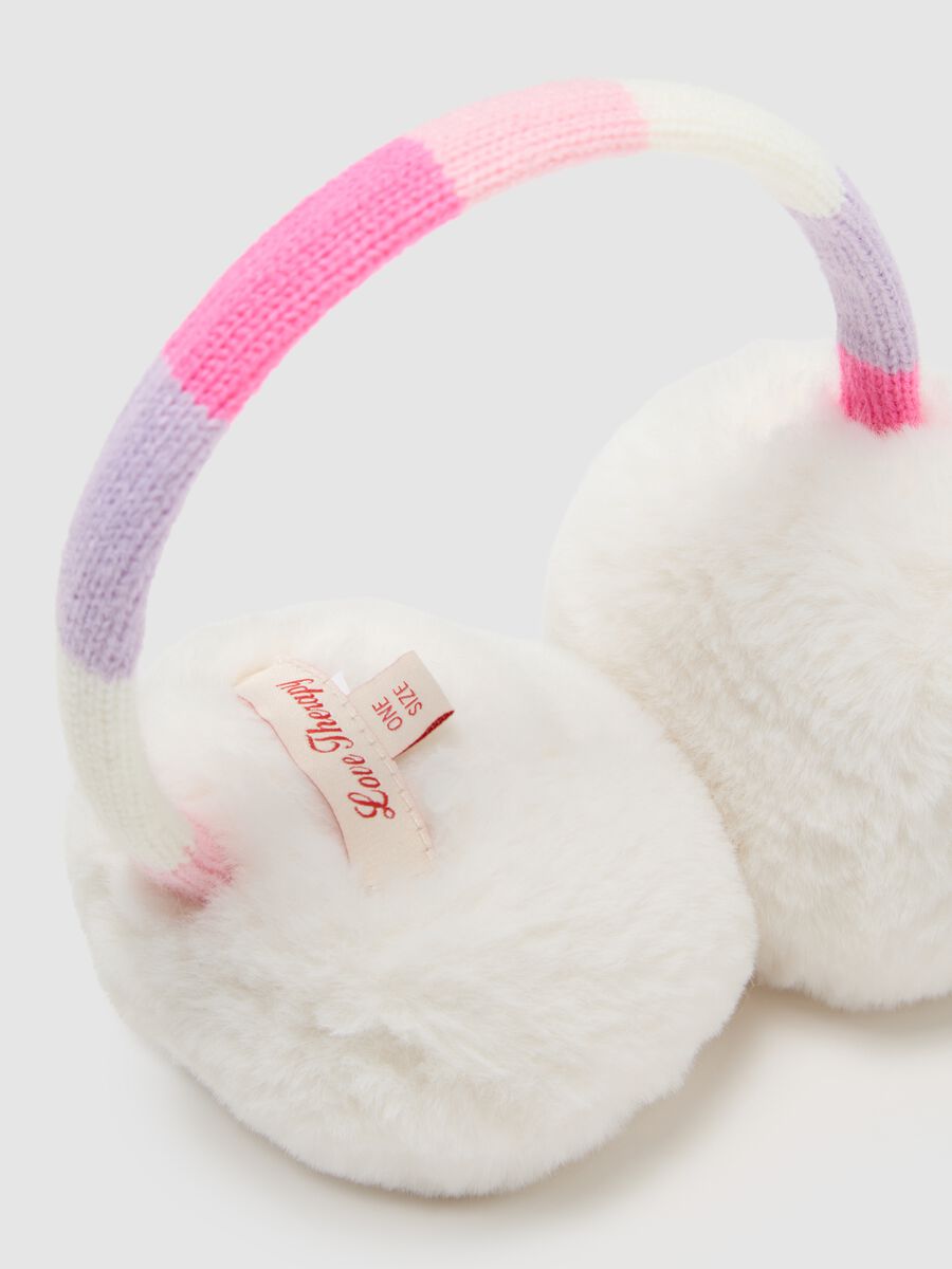 White Faux Fur Headphones_2