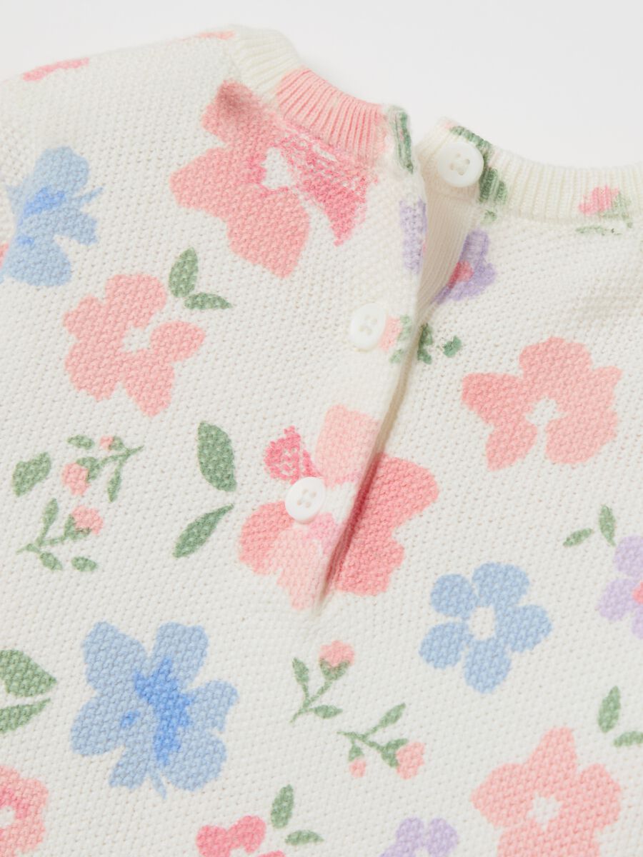 Cotton pullover with flowers design_3